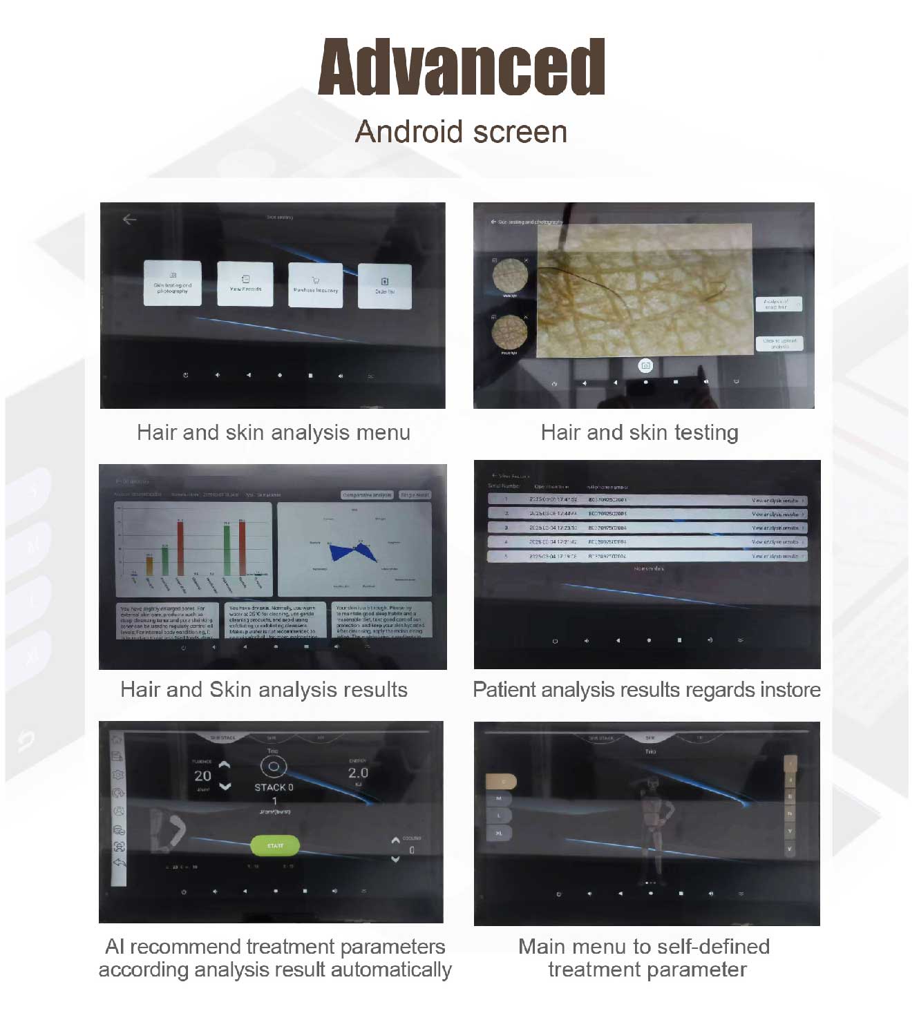 Screen software for hair detection